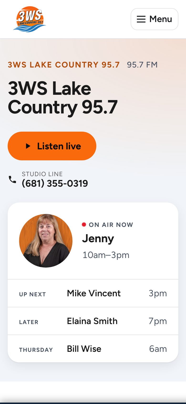 3WS Lake Country 95.7 — phone
