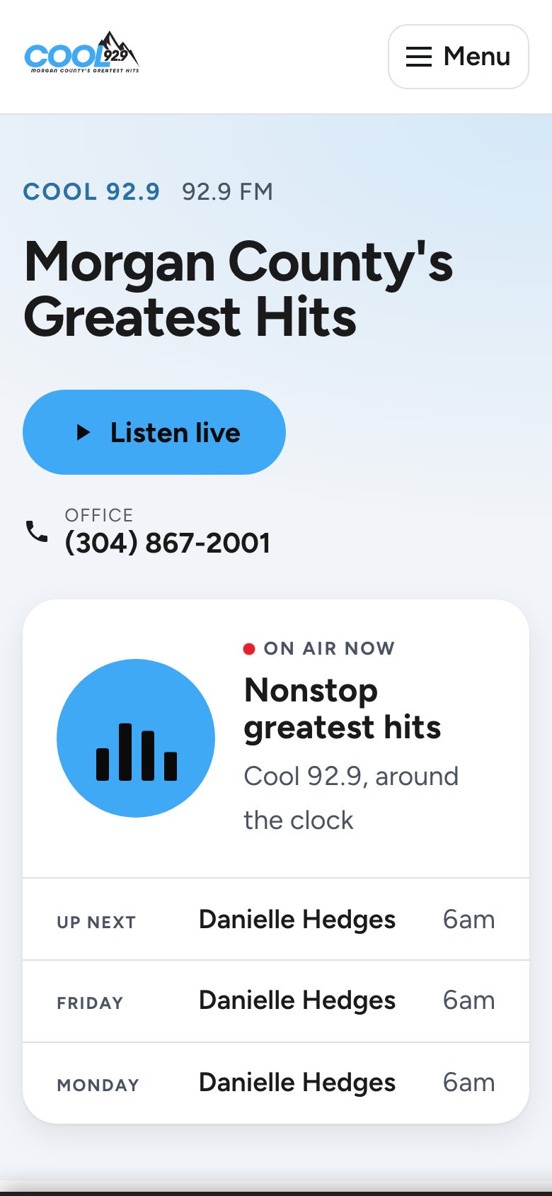 Cool 92.9 — phone