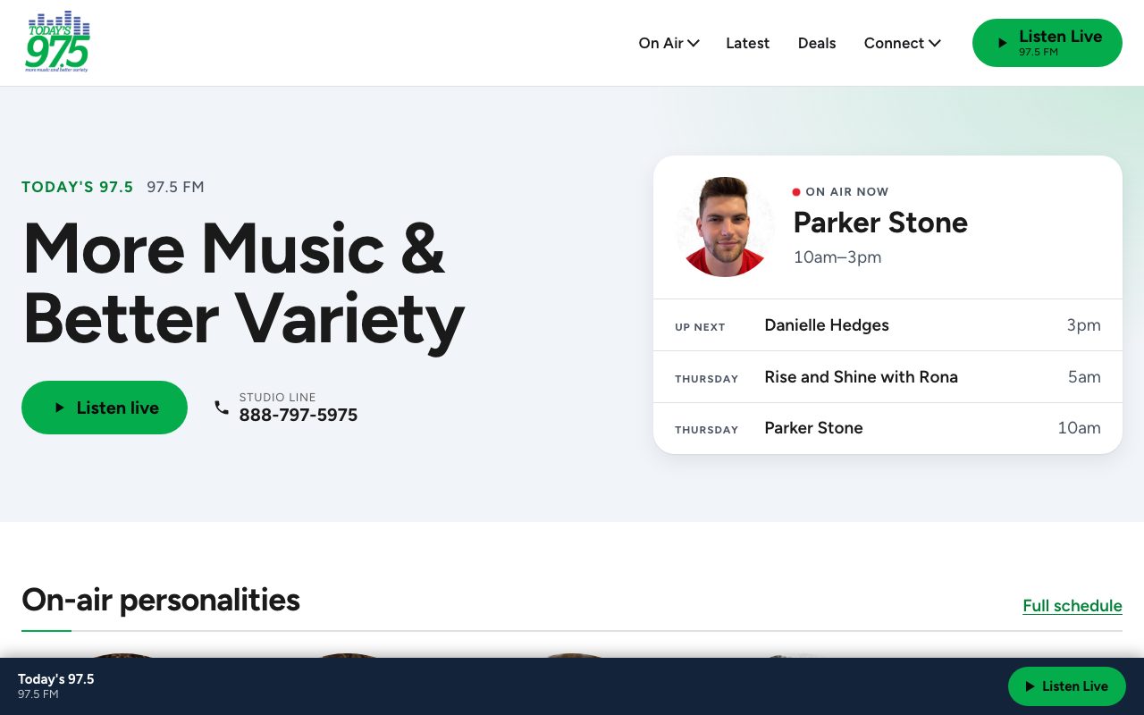 Today's 97.5 — desktop
