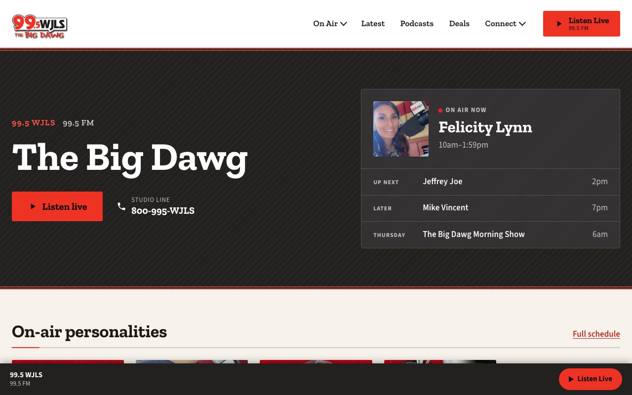 99.5 WJLS — desktop