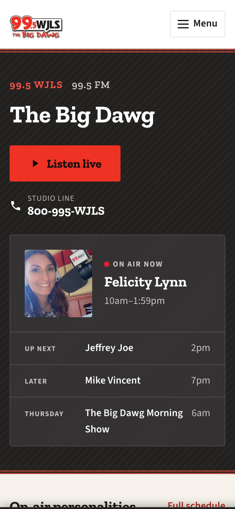 99.5 WJLS — phone