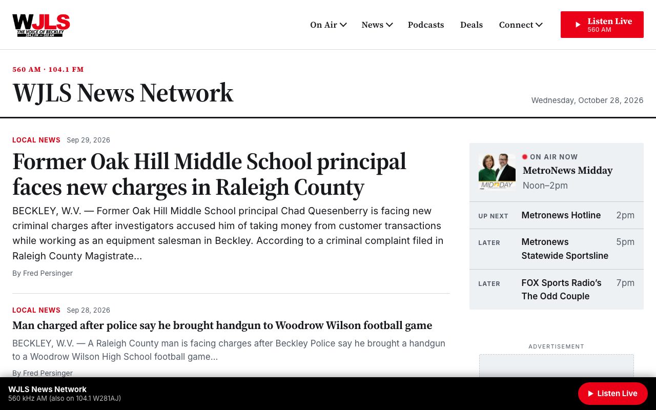 WJLS News Network — desktop